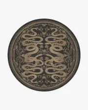 245' Round | Machine Washable Runner Rug | Kid & Pet Friendly | Indoor Rug | Sumaya Soft Black Rug by Martyn Lawrence Bullard | Ruggable