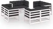 Patio Furniture Sets 8 Piece Garden Lounge Set with Cushions Solid Pinewood