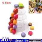 6-Tiers Clear Round Macaroon Tower Stand Display Rack Holder For Party Wedding