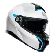 NEW AGV TOURMODULAR FREQUENCY LIGHT GREY BLUE ROAD MOTORCYCLE HELMET