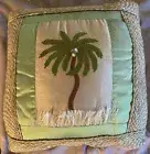 NEW 18"x18" PALM TREE Grass Hut To The Moon Designs PILLOW Tropical Coastal