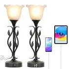 Bedside Lamps Set of 2, Table Lamp with USB Port 3 Way Dimmable Touch lamp To...