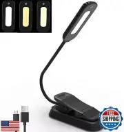 ZYK Book Light, 12 LED USB Rechargeable Reading Light with 3-Level Brightness