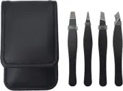 Mini Eyebrow Tweezers Set - Professional Stainless Steel Tweezers for Travel,...