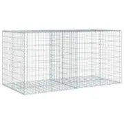 Gabion Basket with Cover 200x100x100cm Iron Wire Wall Cage Fence Fencing