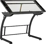 Studio Designs 40.75" W x 29" D Triflex Drawing Table Charcoal and Clear Glass (10088)