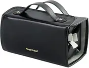 [Generic] Makeup Bag with Compartments, Travel Cosmetic Bag | 4 in 1 Roll Up Makeup Storage Organizer - Portable Handles, Makeup Bag Organizer, Bel Bag, Black/White, Consulte la descripción, See description