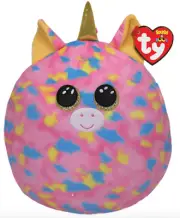 New with Tags 14" TY Squish A Boos Plush Fantasia Rainbow Unicorn Stuffed Animal