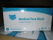 Medical Face Masks Earloop ASTM F2100 Level 1 - 3 Ply Blue - 50 per box