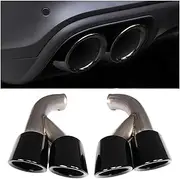 Titanium Black Car Rear Exhaust Muffler Tips Tips Air Outlet Vent Exhause GTS Style Compatible For Porsche Cayenne V6 C013 2015-2017