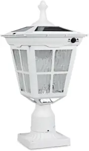 ST4311AQ-W Solar Post Light Outdoor, Dusk to Dawn Bright Classic Post Lamps for