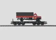 Marklin HO 48756 Heavy-Duty Flat Car with Fire Department Truck - MHI Exclusive