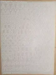 Chartpak Velvet Touch Lettering Helvetica Med Outline 60pt/M12260C White Rub On