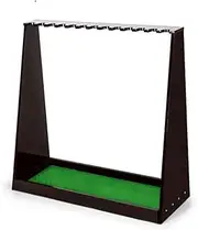 Gibokito Wooden Golf Putter Stander Holder Golf Club Rack with Artificial Grass Mat- Indoor Display Rack - Holds 13 Clubs