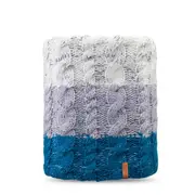 Adult Kid Children Cap Neckerchief Thickened Warm Winter Fleece Lined Knitted Hat Cuffed Beanie Skull Cap Circle Loop Scarf For Skiing Blue collar