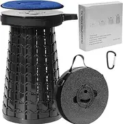 ALEVMOOM Upgraded XXL Collapsilbe Stool with Cushion,More Sturdy and Height 50cm,D30cm,Portable and Lightweight Adjustable Telescoping Stool for Camping Hiking BBQ Max Loading 1000Ibs
