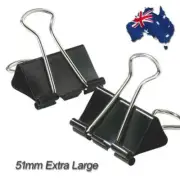 60PCS 51mm Extra Large Foldback Fold Back Clips 51mm Bulldog Clip New