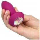 Silicone Vibrator with Stone Anal Butt Plug Vibrating Dilator Maxi Dildo