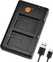 DSTE CB-2LC Battery USB Dual Quick Charger Compatible for Canon NB-10L, PowerShot G1 X, G15, G16, SX40 HS, SX50 HS