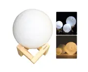 Aibecy 20cm/ 7.9 Inch Moon Lamp USB Rechargeable Touch Control Brightness Dimmable Warm Yellow & Cool White