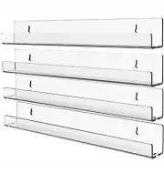 Upsimples 4 Pack 15 Inch Acrylic Invisible Floating Bookshelf Room,