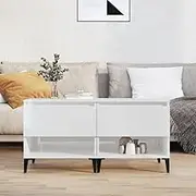 Side Tables 2 pcs High Gloss White 50x46x50 cm Engineered Wood Home Accent