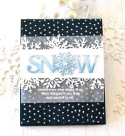 Snow Snowflake Die Cut Winter Scrapbook Text Script Christmas Cards Making Tags