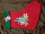 Vintage Disney Christmas Stocking Mickey Mouse Pluto Goofy 16" Felt