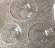 Vintage Set of 3 PYREX Clear Nesting Mixing Bowls Glass 322 323 325 New
