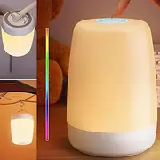 Nursery Night Light, Touch Bedside Lamp Rechargeable, RGB Color Changing Dimmable Table Lamp, Touch Lamp for Bedrooms Living Room Portable Table Bedside Lamps