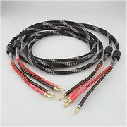 Jack Audio Cable Pair Audiocrast HiFi Speaker Cable HI-End Amplifier 4N OFC Speaker Cable with Banana Plug Jack Audio Cable (Color : Banana to Banana, Size : 3M)