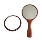 Handheld Mirror Wooden Portable Small Makeup Mirror for Girls Woman Barbers