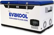 EvaKool Down Under Dual Zone Fridge/Freezer, 75 Liter Capacity