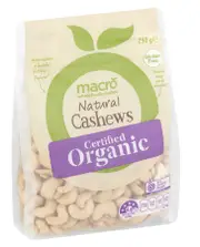 2 x Macro Organic Natural Cashews 250g