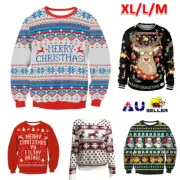 Mens Womens Ugly Christmas Sweater Sweatshirt Xmas Party Jumper Pullover Tops AU