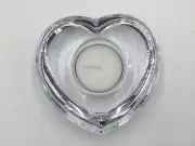 NEW Orrefors Crystal Amour Heart-Shaped Votive/Tea Light Signed by Lars Hellsten