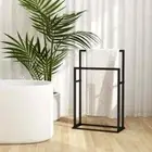 Freestanding Towel Rack Black 480 x 240 x 785 mm Iron