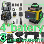 Traderight Laser Level Green Light Self Leveling 3D 12 Line Measure Tripod 360