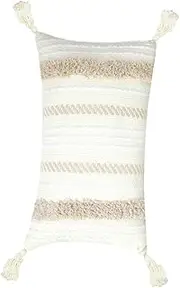 HOODANCOS Woven Tassel Pillowcase Set Handcrafted Cotton Cushion Covers for Home Decoration Simple Design Soft Fabric for Living Room Bedroom Couch and Sofa