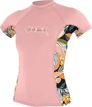 [ONeill] O'Neill Girls Premium Skins Short Sleeve Rash Vest 4175 - Peony/Demi Floral