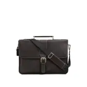 Kenneth Cole Reaction Till Death Do Us Port Black Leather Briefcase 525725 New!