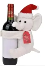 St. Nicholas Square White Elephant Wine Bottle Hugger NWT