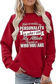 [Generic] Female Long Sleeve Blouse Womens Fashion Letter Print Crew Neck Sweatshirt Long Sleeve Top Pullover Ladies Loose Clothes