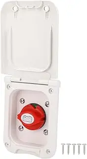 XTevu RV Power Outlet Box, 200A Electrical Panel, Single Circuit Power Box with Disconnect Switch, Campervan Power Terminal, M10 Outlet Cover