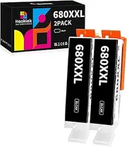 Hookink Compatible Canon 680 Ink Cartridges PGI-680XXL Compatible for Canon PIXMA TR8660a TS6160 TS6260 TR7560 TR8560 TR8660 TS8160 TS8260 TS9160 TS9560 TS706 Printe (2 Black)