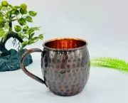 Rustic Black Moscow Mule Copper Mugs, Genuine Copper Cups for Moscow Mules Real