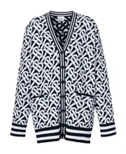 monogram-pattern cardigan XS White