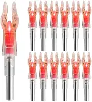 xioaue 12PCS Lighted Nocks for Arrows with .204 Inside Diameter, High-Visibility Lighted Nocks, Lighted Arrows Nocks Red