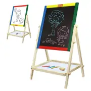 Art Easel for Kids 2-4 | Wooden Toddler Easel | Double Sided Standing Chalkboard