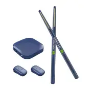 Electronic Drumsticks Air Drum Stick with 2 Foot Pedals 16D Speaker DSP Level Sound Card Low Delay navy blue